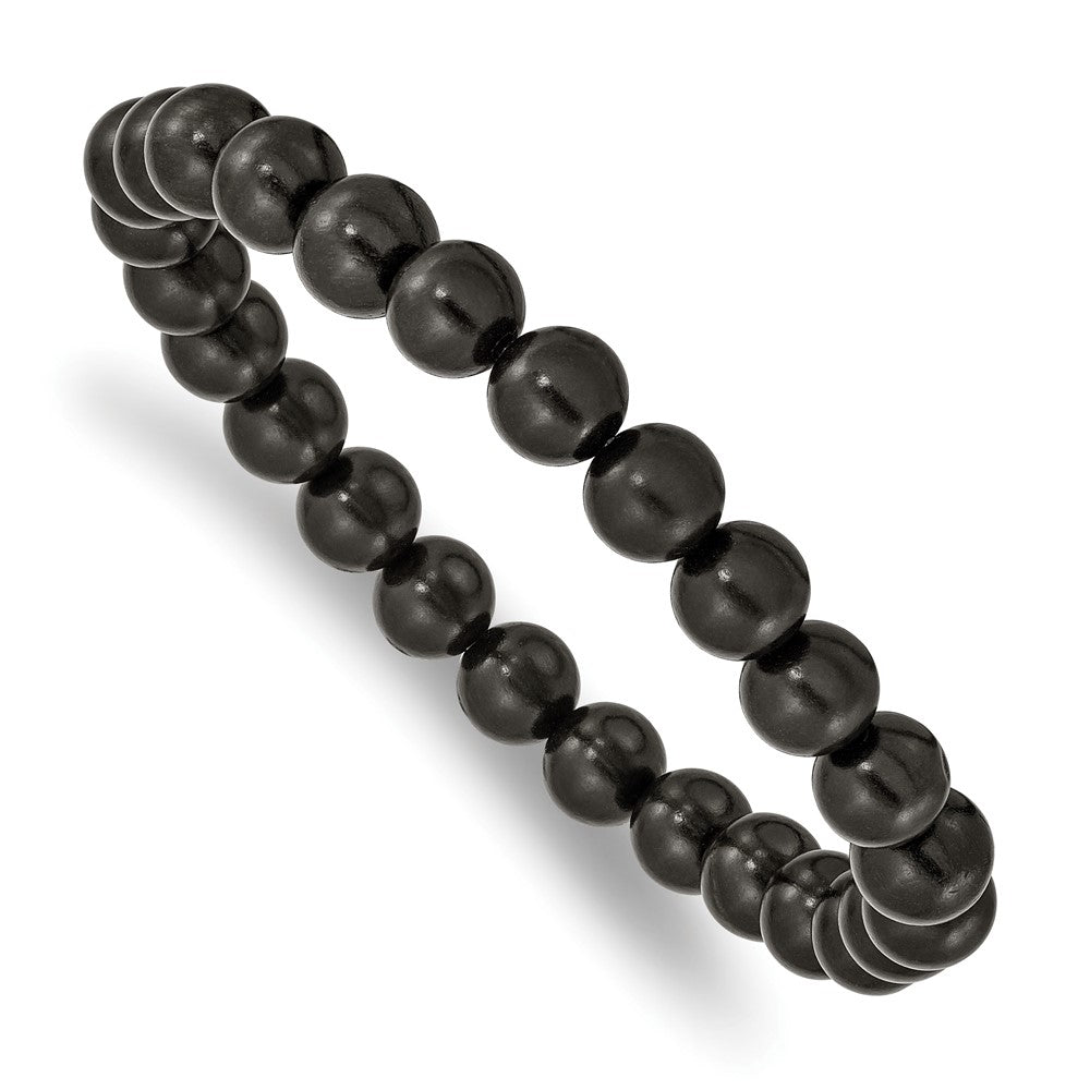 Black Wood Bead Stretch BraceletSRB2515