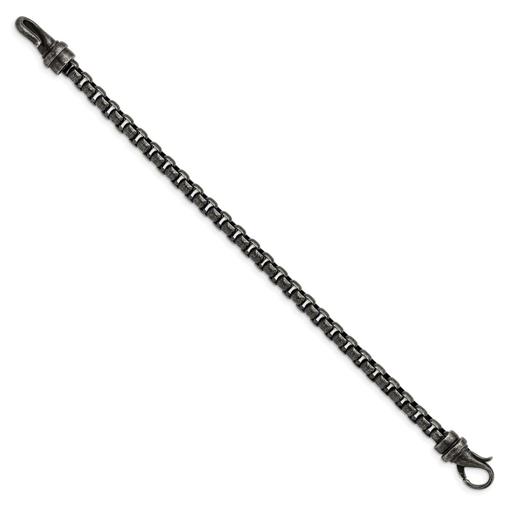 Stainless Steel Antiqued Box Chain 8.5 inch BraceletSRB2525-8.5