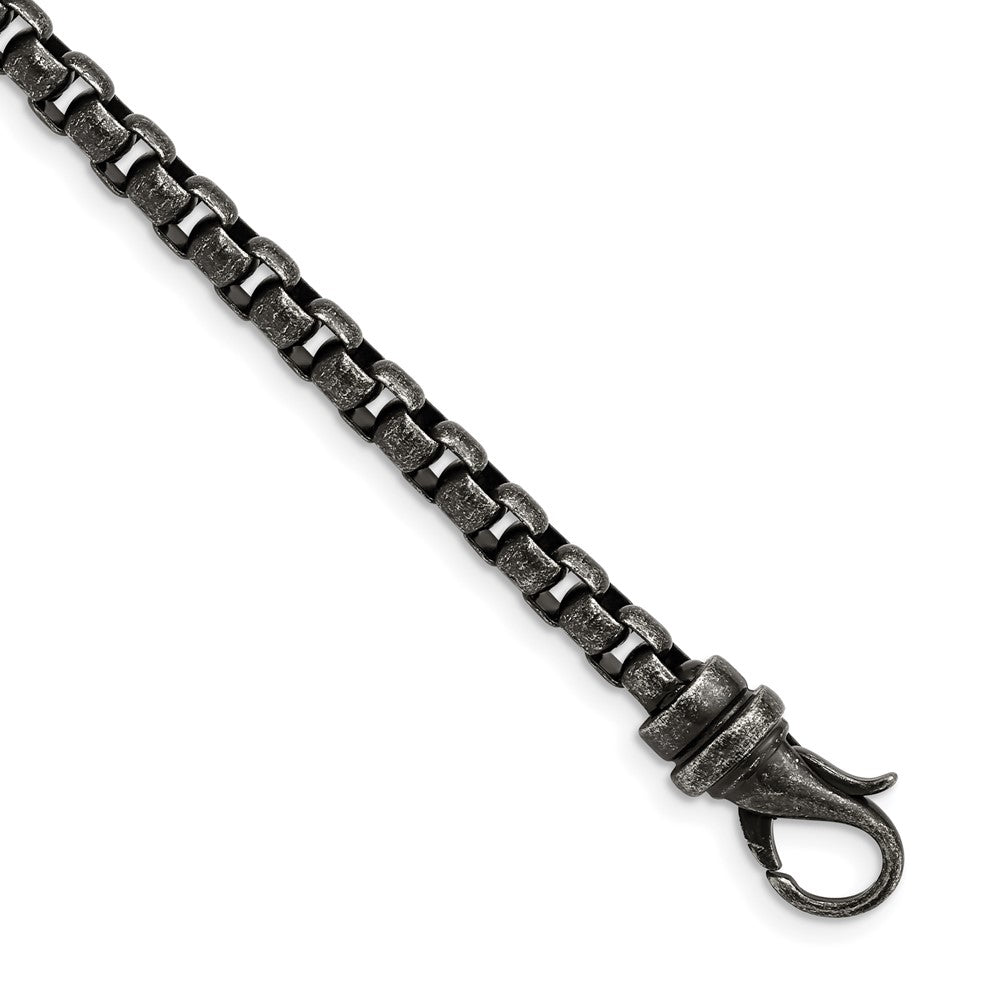 Stainless Steel Antiqued Box Chain 8.5 inch BraceletSRB2525-8.5