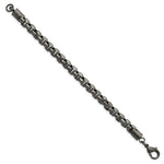 Load image into Gallery viewer, Stainless Steel Polished Gun Metal IP-plated Box Chain 8.5in BraceletSRB2526-8.5
