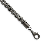 Load image into Gallery viewer, Stainless Steel Polished Gun Metal IP-plated Box Chain 8.5in BraceletSRB2526-8.5
