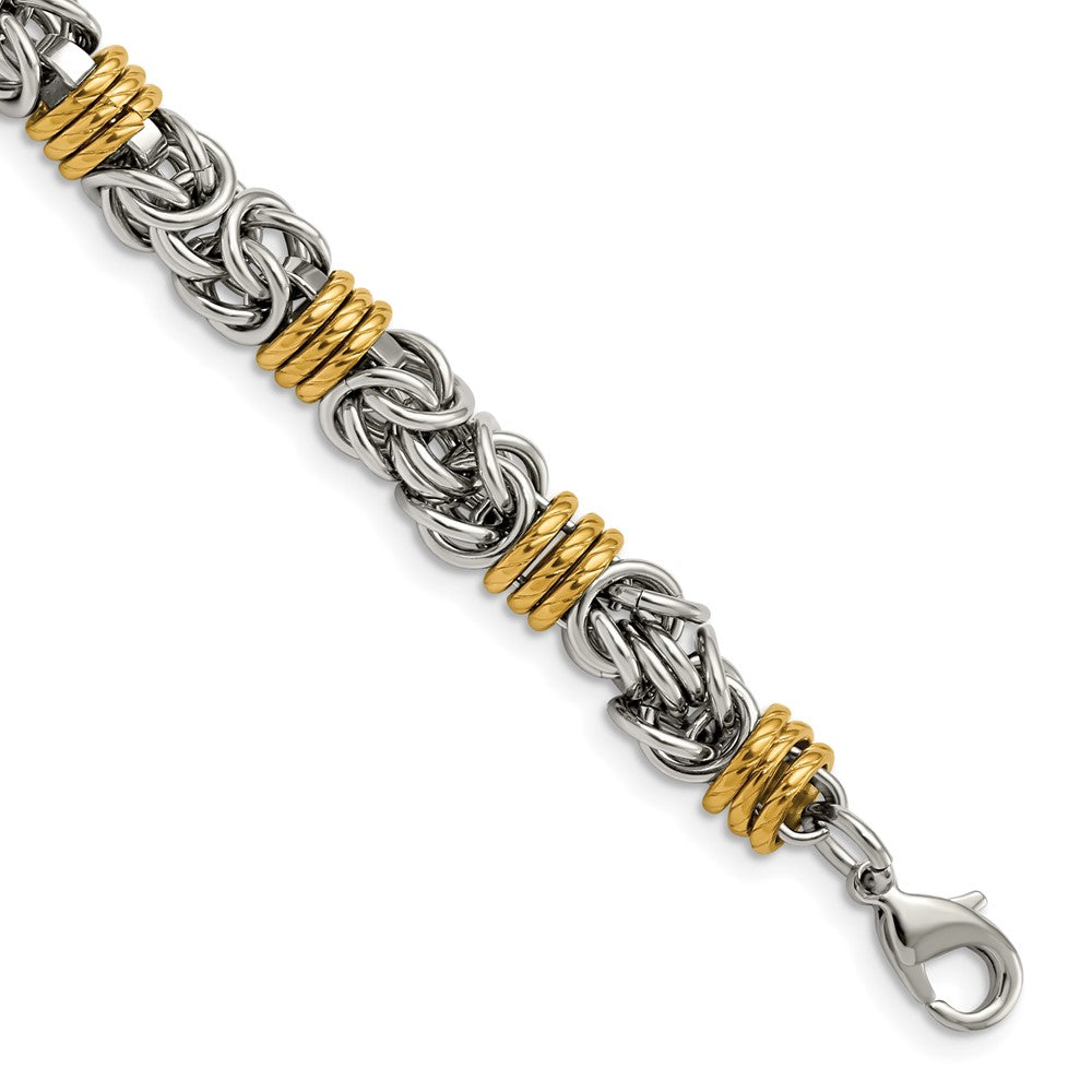 Stainless Steel Polished Yellow IP-plated 8.25in BraceletSRB2527-8.25