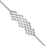 Load image into Gallery viewer, Stainless Steel Polished Honeycomb 7in with 1in ext. BraceletSRB2536-7
