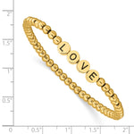 Load image into Gallery viewer, Stainless Steel Antiqued and Polished Yellow IP LOVE Stretch BraceletSRB2547
