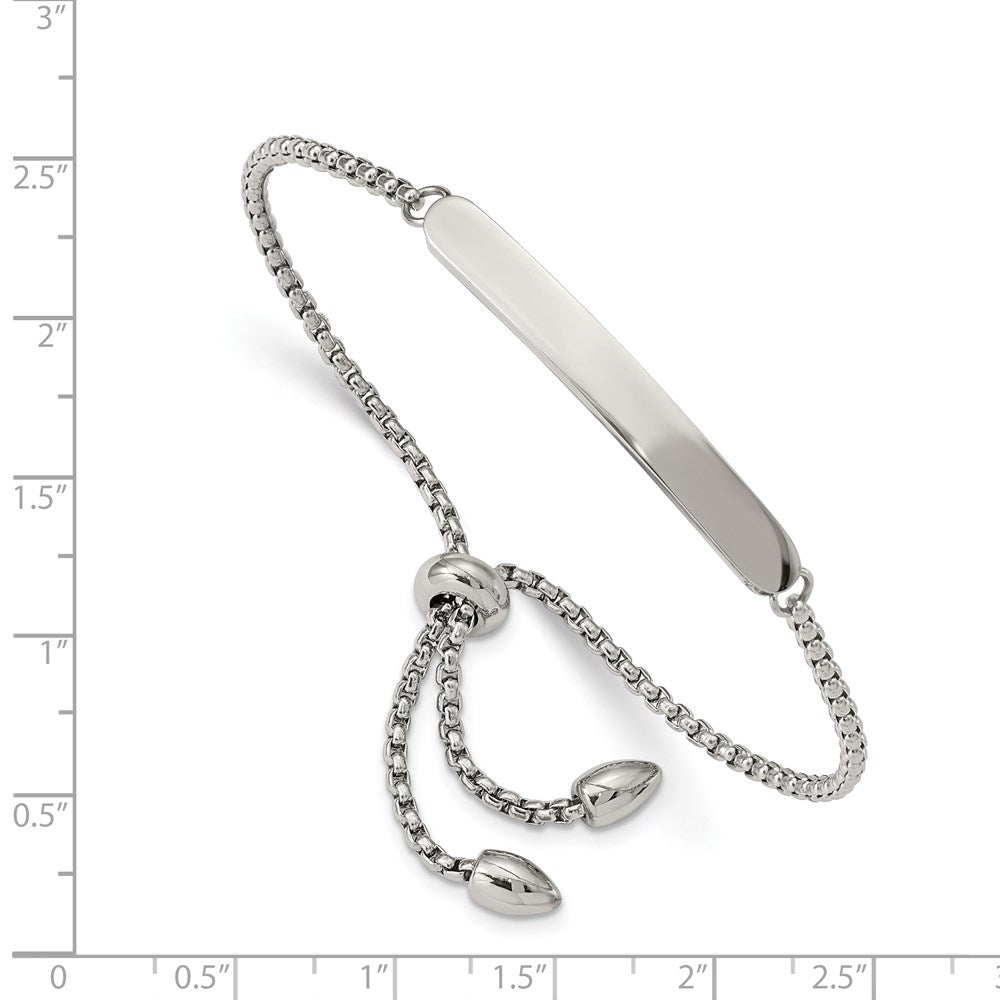 Stainless Steel Polished Adjustable ID BraceletSRB2557