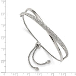 Load image into Gallery viewer, Stainless Steel Polished with Swarovski Crystal Adjustable BangleSRB2564
