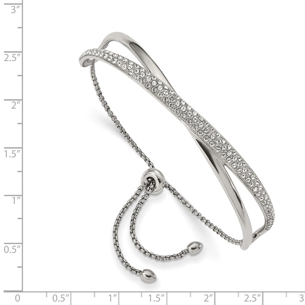 Stainless Steel Polished with Swarovski Crystal Adjustable BangleSRB2564