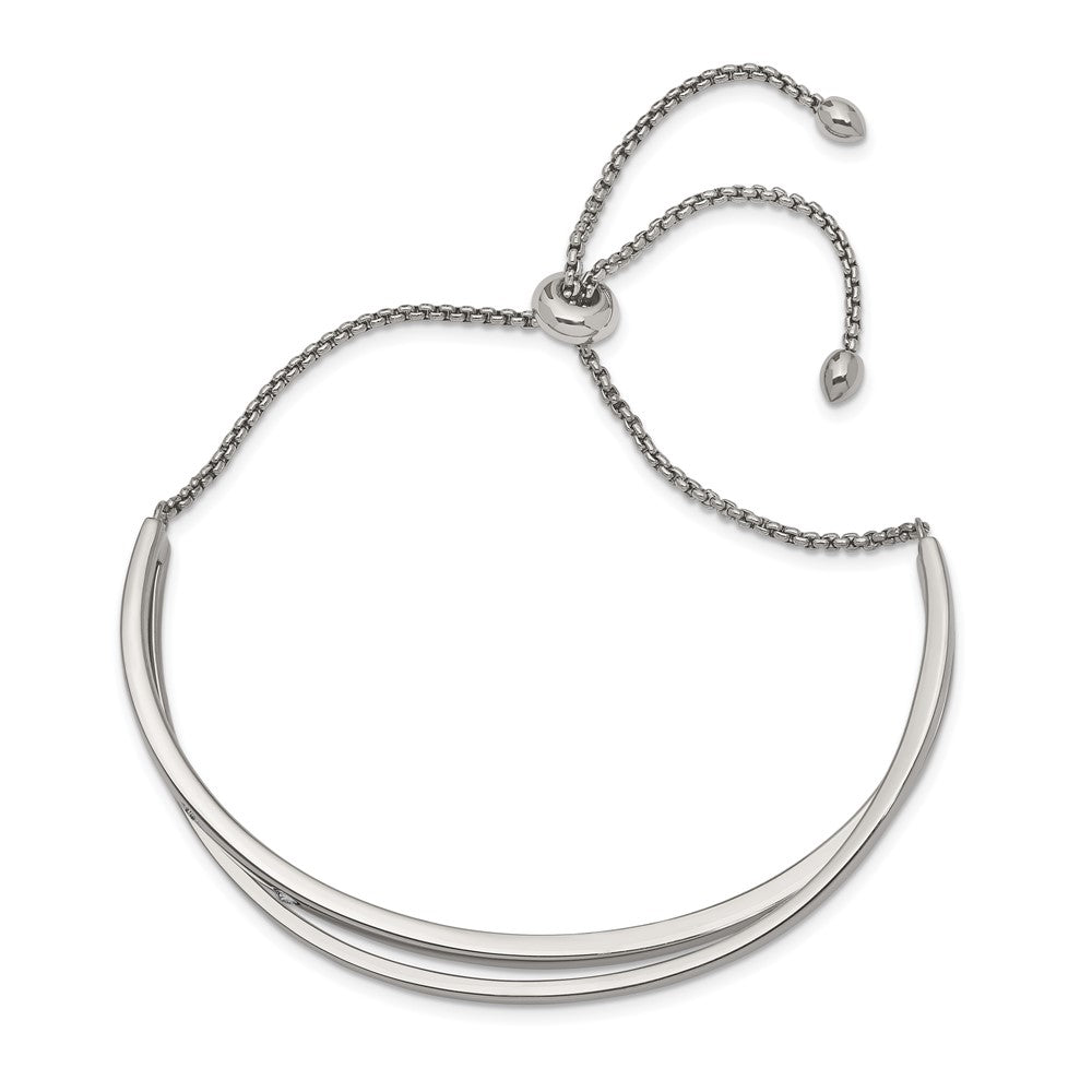 Stainless Steel Polished with Crystals from Swarovski Adjustable BangleSRB2567