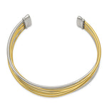 Load image into Gallery viewer, Stainless Steel Polished Yellow IP-plated Twisted Cuff BangleSRB2571

