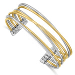 Load image into Gallery viewer, Stainless Steel Polished Yellow IP-plated Twisted Cuff BangleSRB2571
