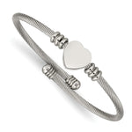 Load image into Gallery viewer, Stainless Steel Polished Heart Flexible BangleSRB2579
