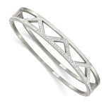 Load image into Gallery viewer, Stainless Steel Polished w/Preciosa Crystal 10.00mm Hinged BangleSRB2580
