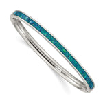 Load image into Gallery viewer, Stainless Steel Polished w/Imitation Opal 4.75mm Hinged BangleSRB2586
