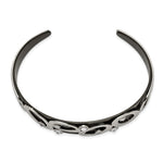 Load image into Gallery viewer, Stainless Steel Polished Black IP w/Swarovski Crystal 15.00mm BangleSRB2590

