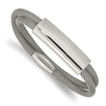 Load image into Gallery viewer, Stainless Steel Polished Mesh 2-Strand Adjustable ID BraceletSRB2594
