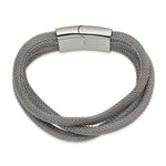 Load image into Gallery viewer, Stainless Steel Polished Mesh 3-Strand 7.5in BraceletSRB2595-7.5
