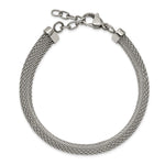 Load image into Gallery viewer, Stainless Steel Polished Mesh 7.5in with 1.25in BraceletSRB2596-7.5
