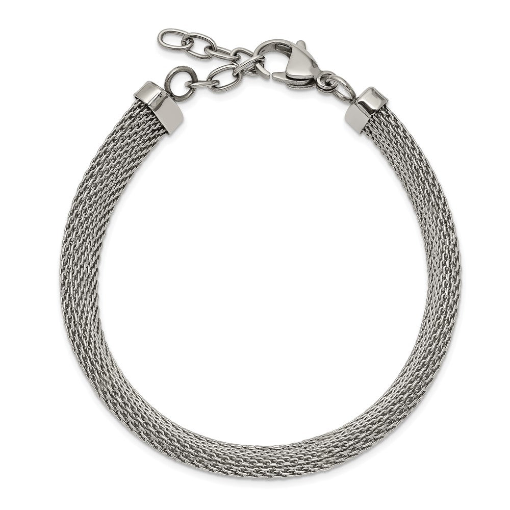 Stainless Steel Polished Mesh 7.5in with 1.25in BraceletSRB2596-7.5