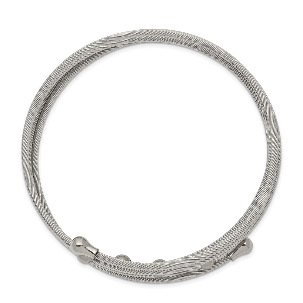 Stainless Steel Polished Flexible Coil BangleSRB2602