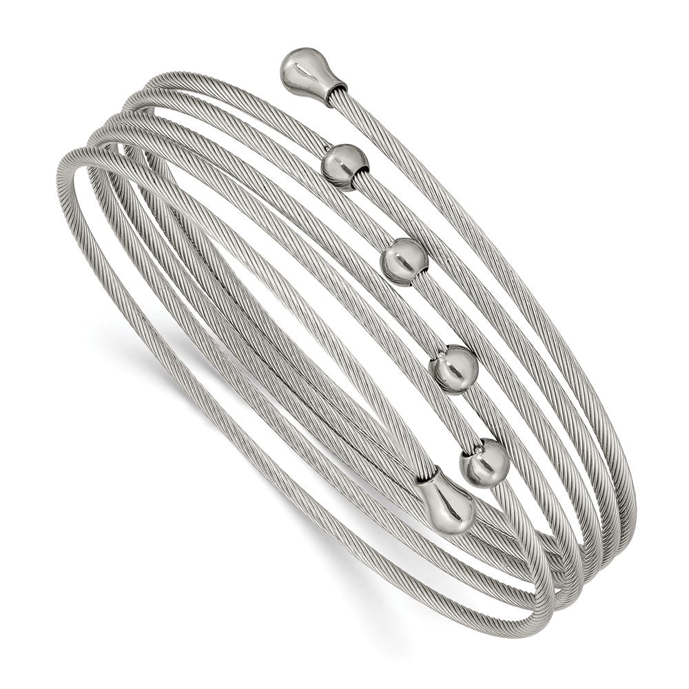 Stainless Steel Polished Flexible Coil BangleSRB2602