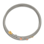Load image into Gallery viewer, Stainless Steel Polished Rose and Yellow IP-plated Flexible Coil BangleSRB2604

