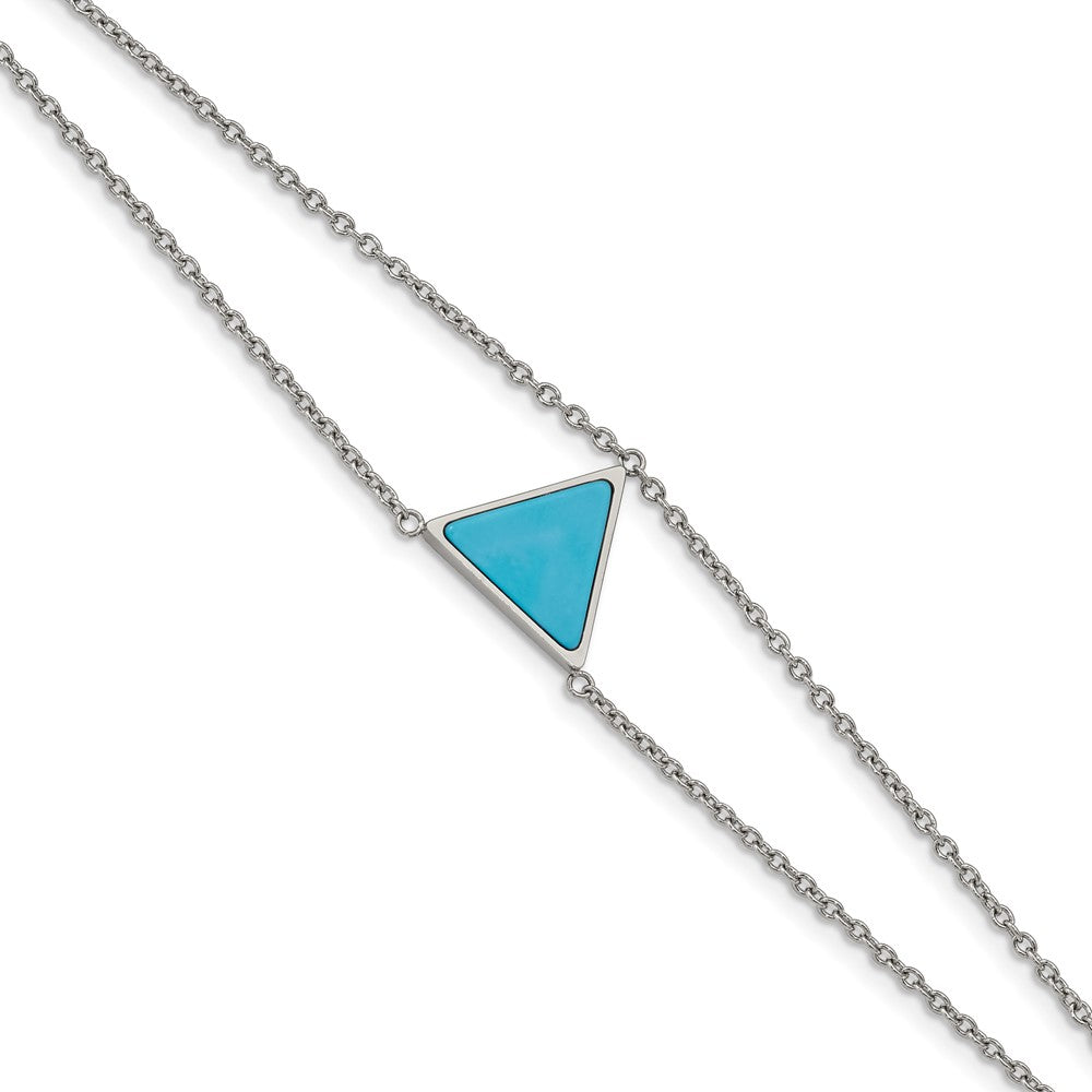 Stainless Steel Polished w/Reconstructed Howlite w/1.25in ext. BraceletSRB2612-7