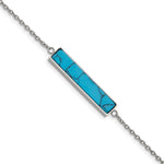 Load image into Gallery viewer, Stainless Steel Polished w/Reconstructed Howlite w/1.25in ext. BraceletSRB2613-6.25
