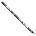 Load image into Gallery viewer, Stainless Steel Brushed and Polished Blue IP-plated 7.5mm 8.5in BraceletSRB2659-8.5
