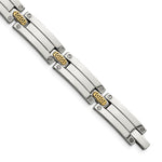 Load image into Gallery viewer, Stainless Steel w/14k Accent Polished 8.5in Link BraceletSRB2660-8.5

