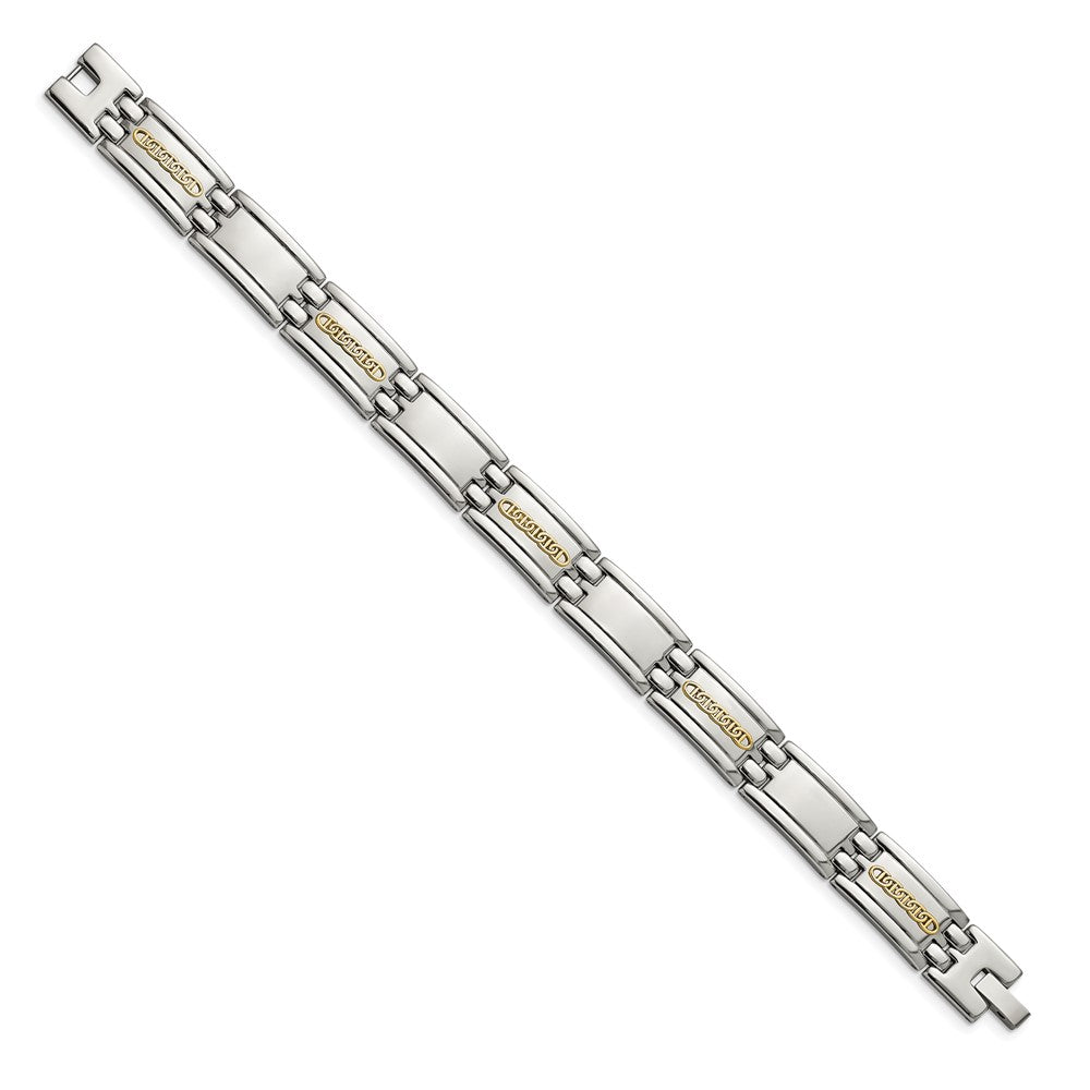 Stainless Steel w/14k Accent Polished 8.75in Link BraceletSRB2662-8.75