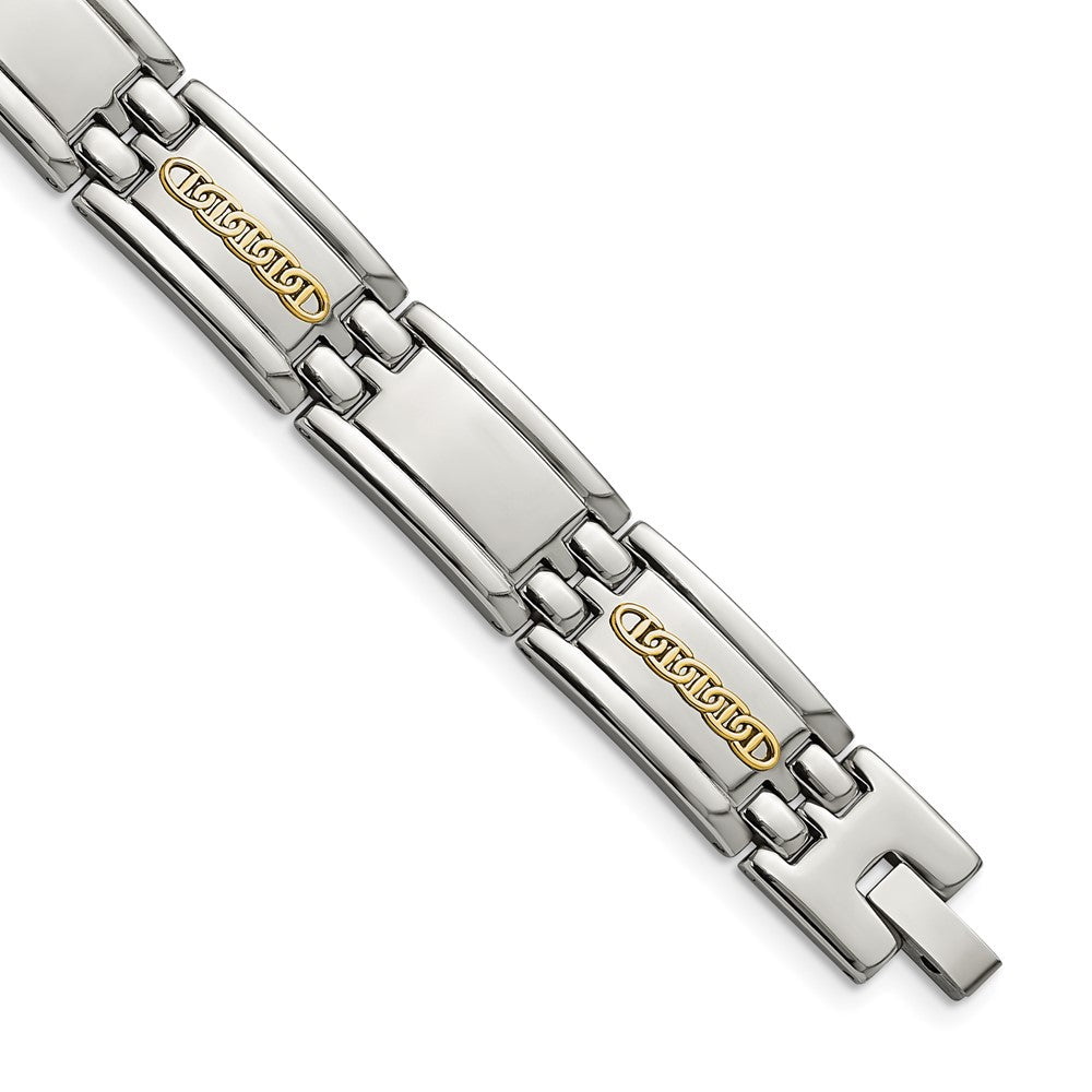 Stainless Steel w/14k Accent Polished 8.75in Link BraceletSRB2662-8.75