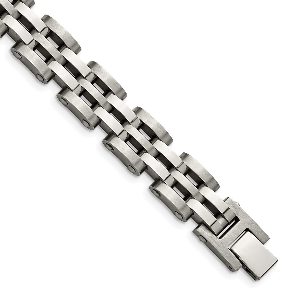 Stainless Steel Brushed and Polished 8.75in Link BraceletSRB2669-8.75