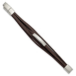 Load image into Gallery viewer, Stainless Steel Brushed Brown PU Leather Multi Strand w/.5in ext 8in BracelSRB2721-8

