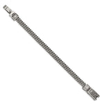 Load image into Gallery viewer, Stainless Steel Antiqued and Polished 2-Strand Franco Link 8.5in BraceletSRB2766-8.5
