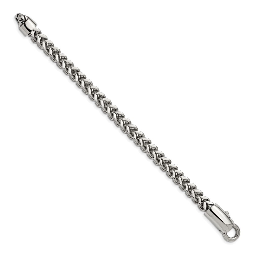 Stainless Steel Antiqued and Polished Franco Link 8.5in BraceletSRB2767-8.5