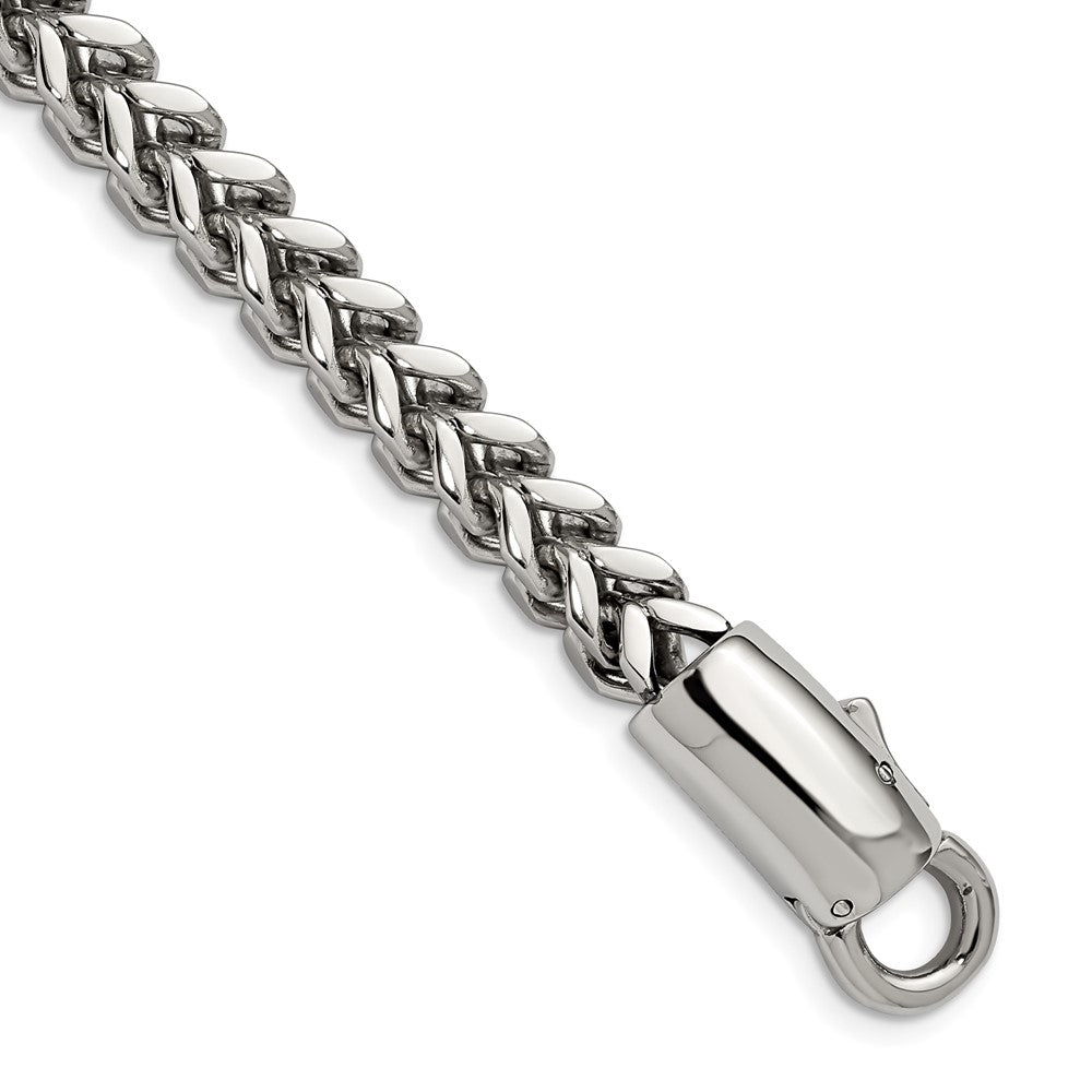 Stainless Steel Antiqued and Polished Franco Link 8.5in BraceletSRB2767-8.5