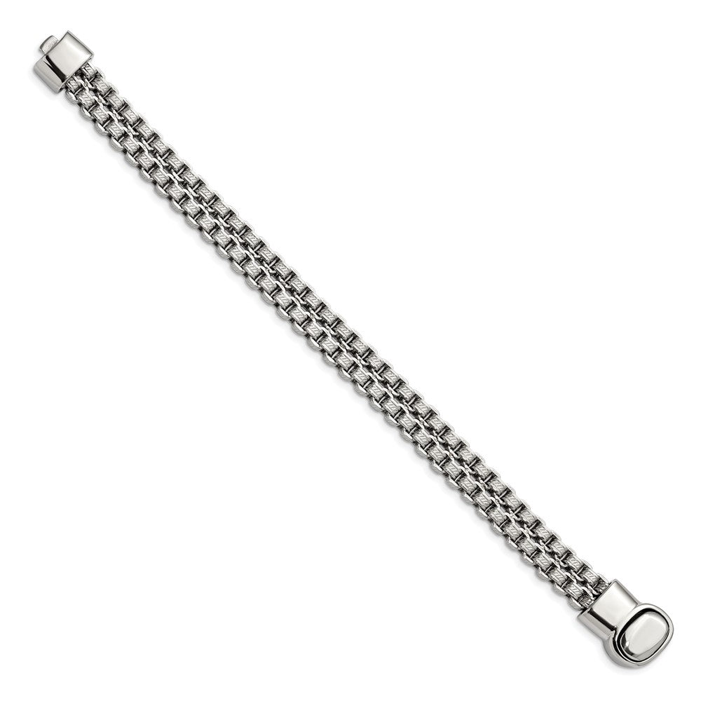 Stainless Steel Polished and Textured  Rolo Link 8.75in BraceletSRB2768-8.75