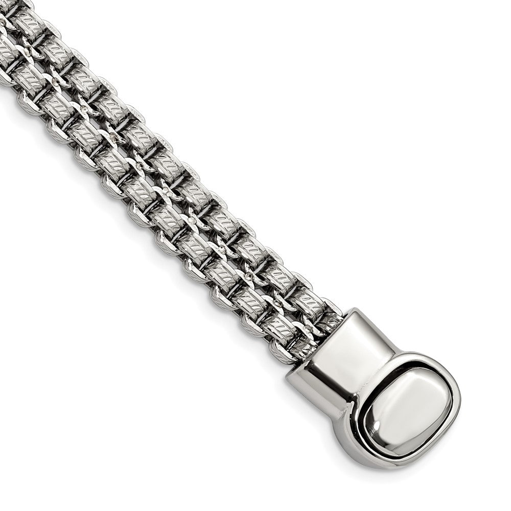 Stainless Steel Polished and Textured  Rolo Link 8.75in BraceletSRB2768-8.75