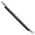 Load image into Gallery viewer, Stainless Steel Brushed Box Chain &amp; Black Onyx 2 Strand 8.5in BraceletSRB2769-8.5
