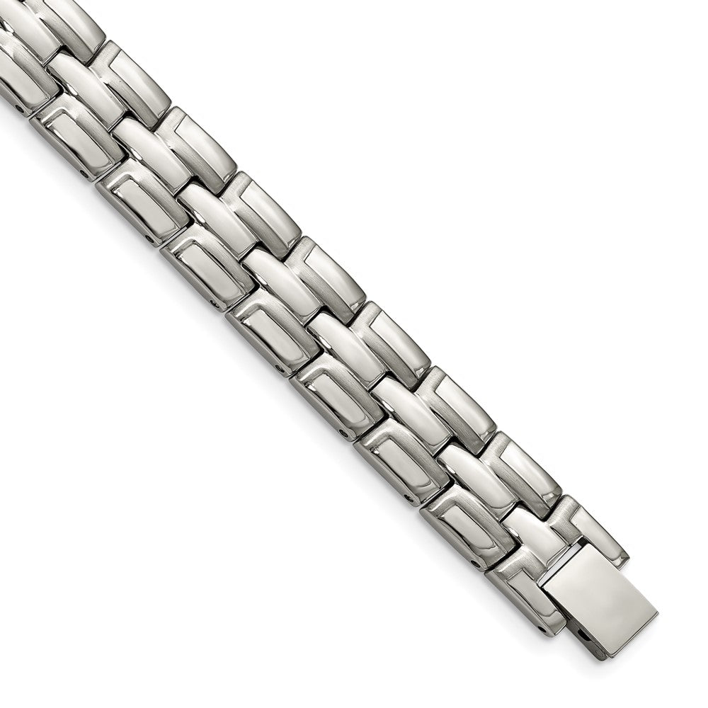 Stainless Steel Brushed and Polished 8.5in Link BraceletSRB2778-8.5