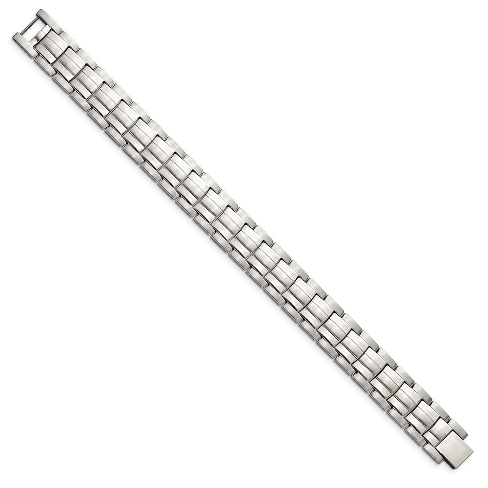 Stainless Steel Brushed and Polished 8.5in Link BraceletSRB2779-8.5