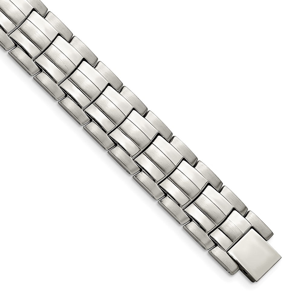 Stainless Steel Brushed and Polished 8.5in Link BraceletSRB2779-8.5