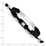 Load image into Gallery viewer, Stainless Steel Polished Black Nylon Adjustable ID BraceletSRB2796
