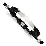 Load image into Gallery viewer, Stainless Steel Polished Black Nylon Adjustable ID BraceletSRB2796
