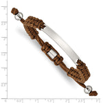 Load image into Gallery viewer, Stainless Steel Polished Brown Nylon Adjustable ID BraceletSRB2797
