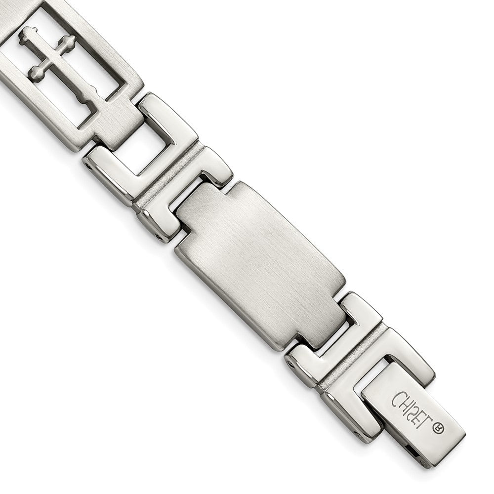 Stainless Steel Cross 8.25in BraceletSRB282-8.5