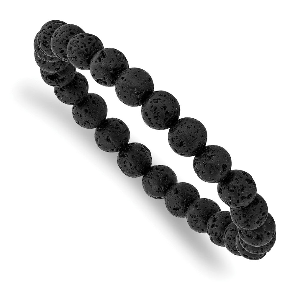 Volcanic Rock Agate Beaded Stretch BraceletSRB2846