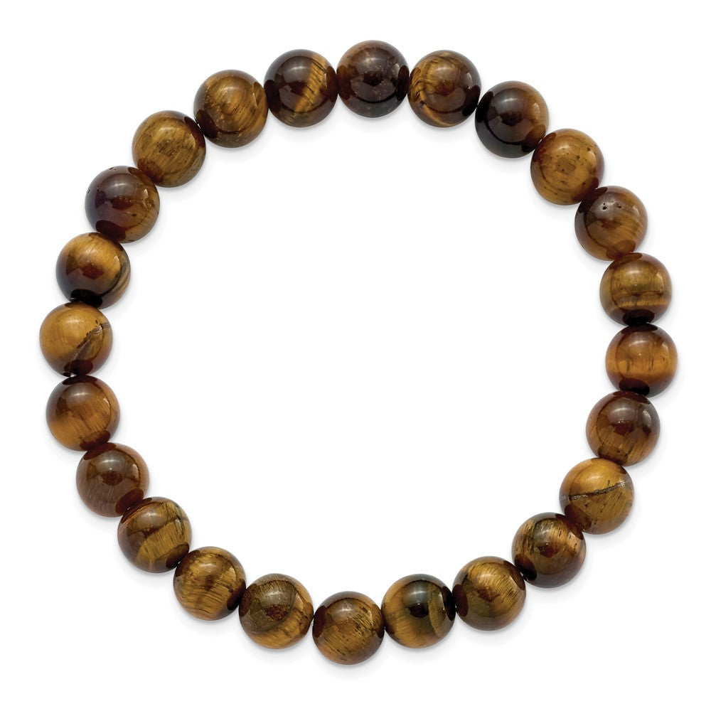 Yellow Tiger's Eye Agate Beaded Stretch BraceletSRB2849