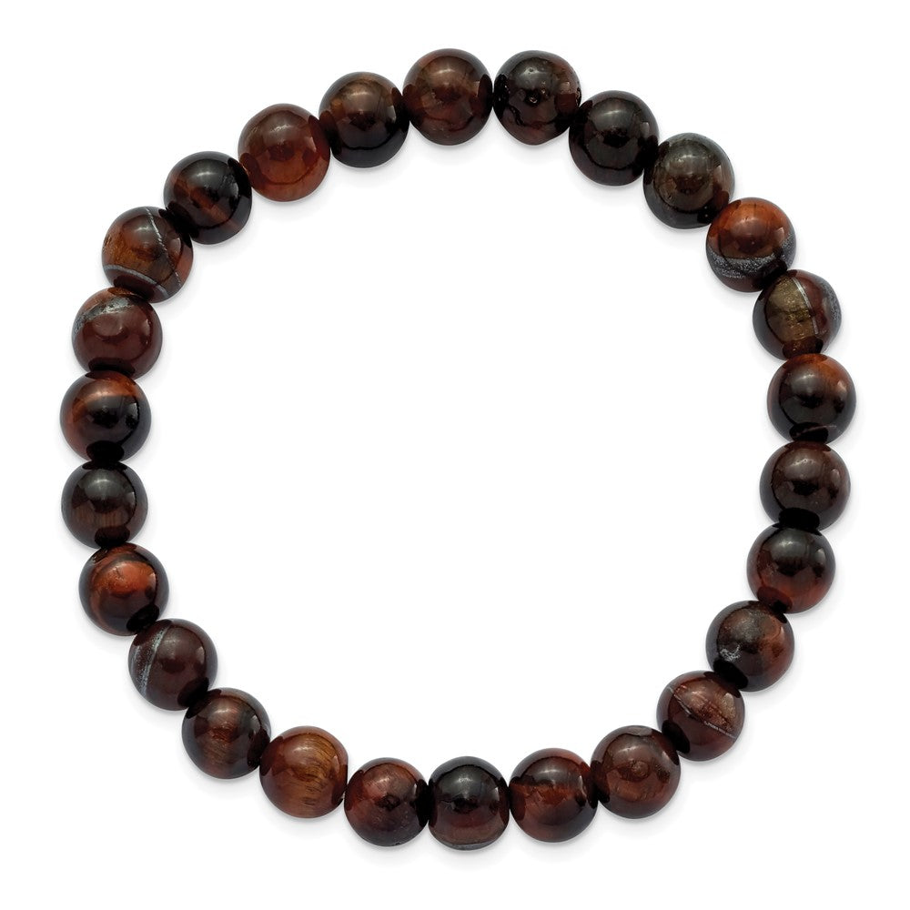 Red Tiger's Eye Agate Beaded Stretch BraceletSRB2850
