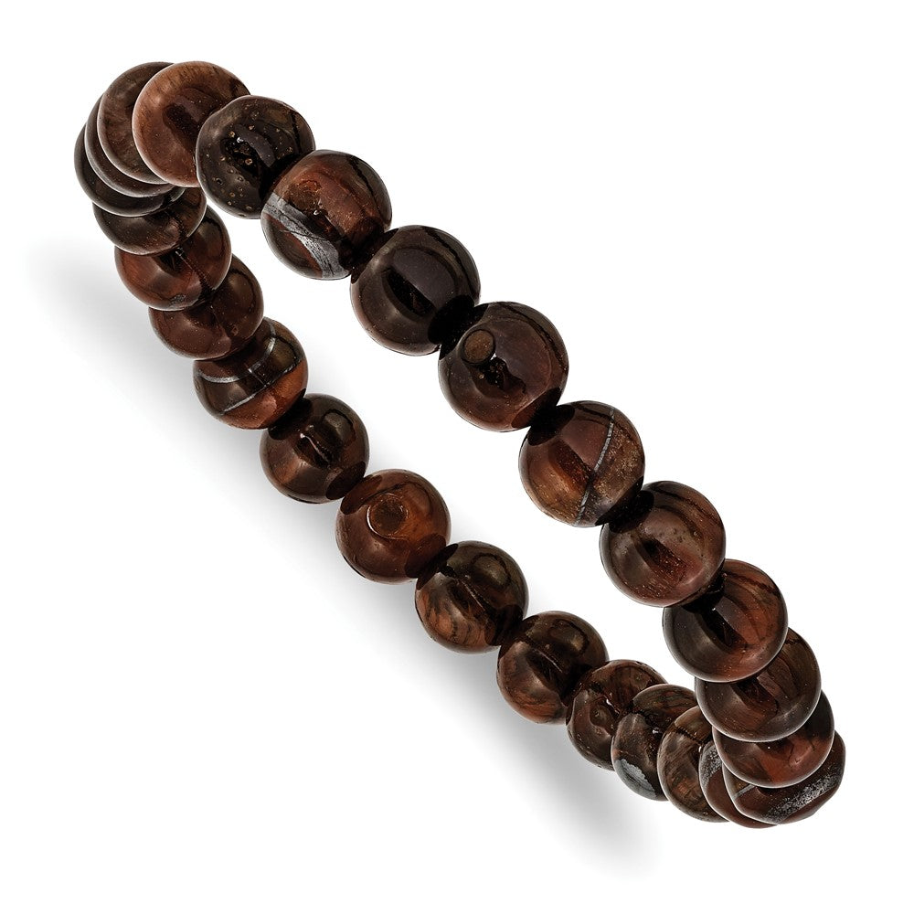 Red Tiger's Eye Agate Beaded Stretch BraceletSRB2850